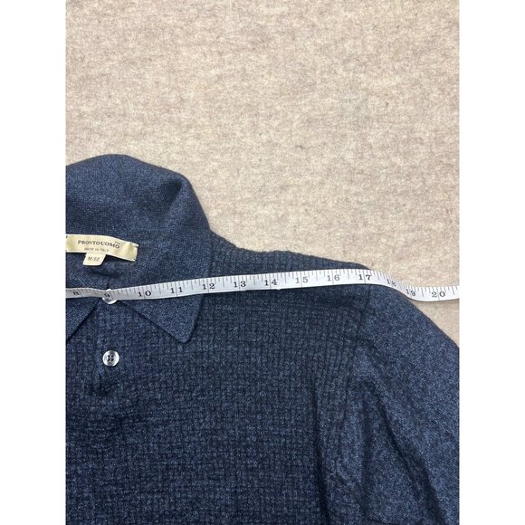 Pronto Uomo Made in Italy Navy Blue Merino Wool Men's Sweater Size Medium - Picture 10 of 10